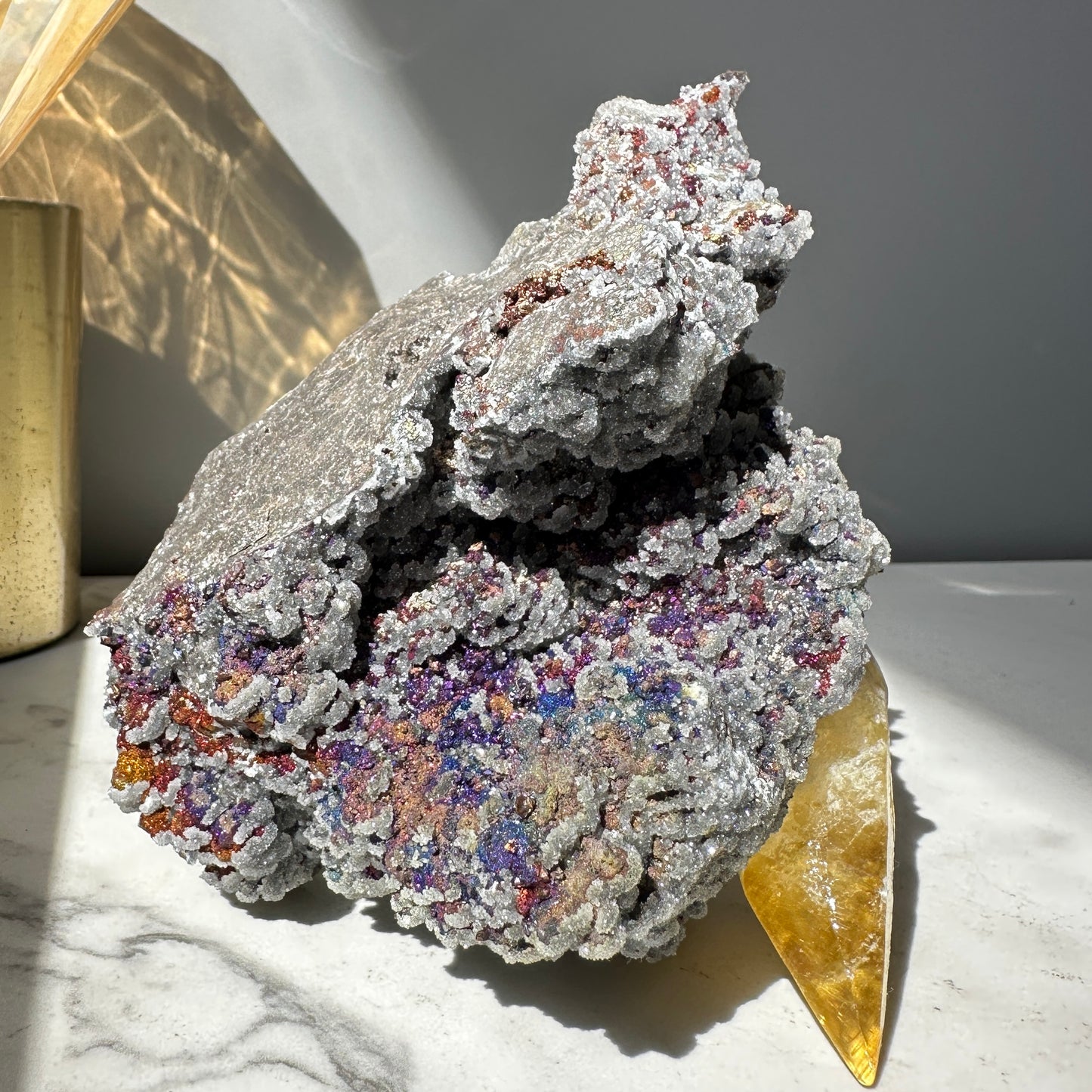 Golden Calcite with Chalcopyrite - Casteel Mine (Missouri)