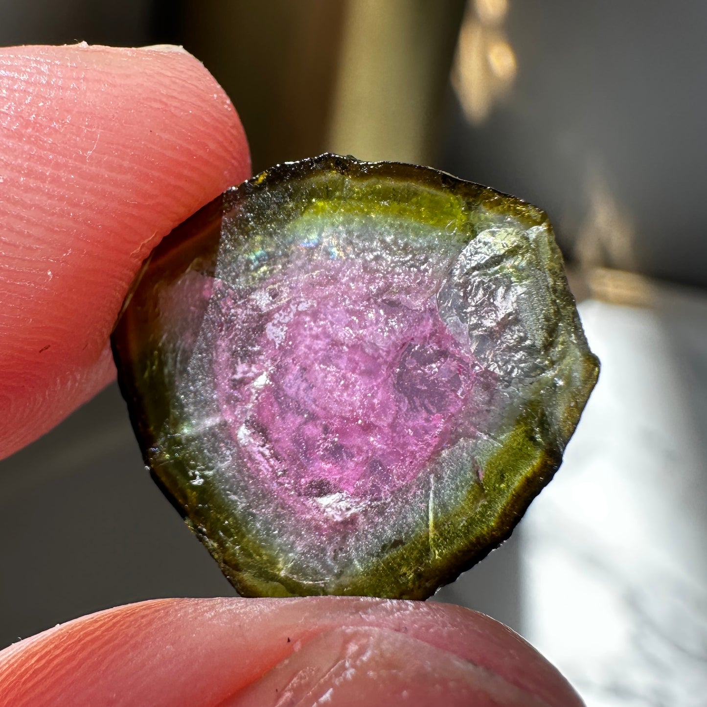 Watermelon Tourmaline Slice