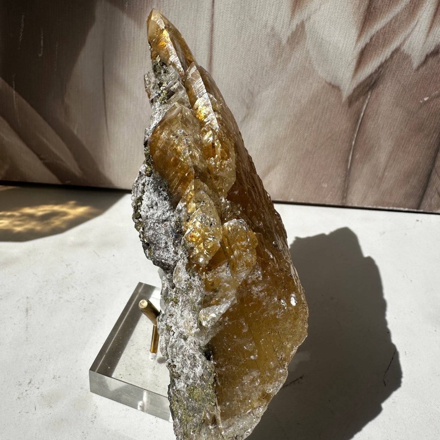 Golden Calcite with pyrite (Sweetwater Mine Missouri)