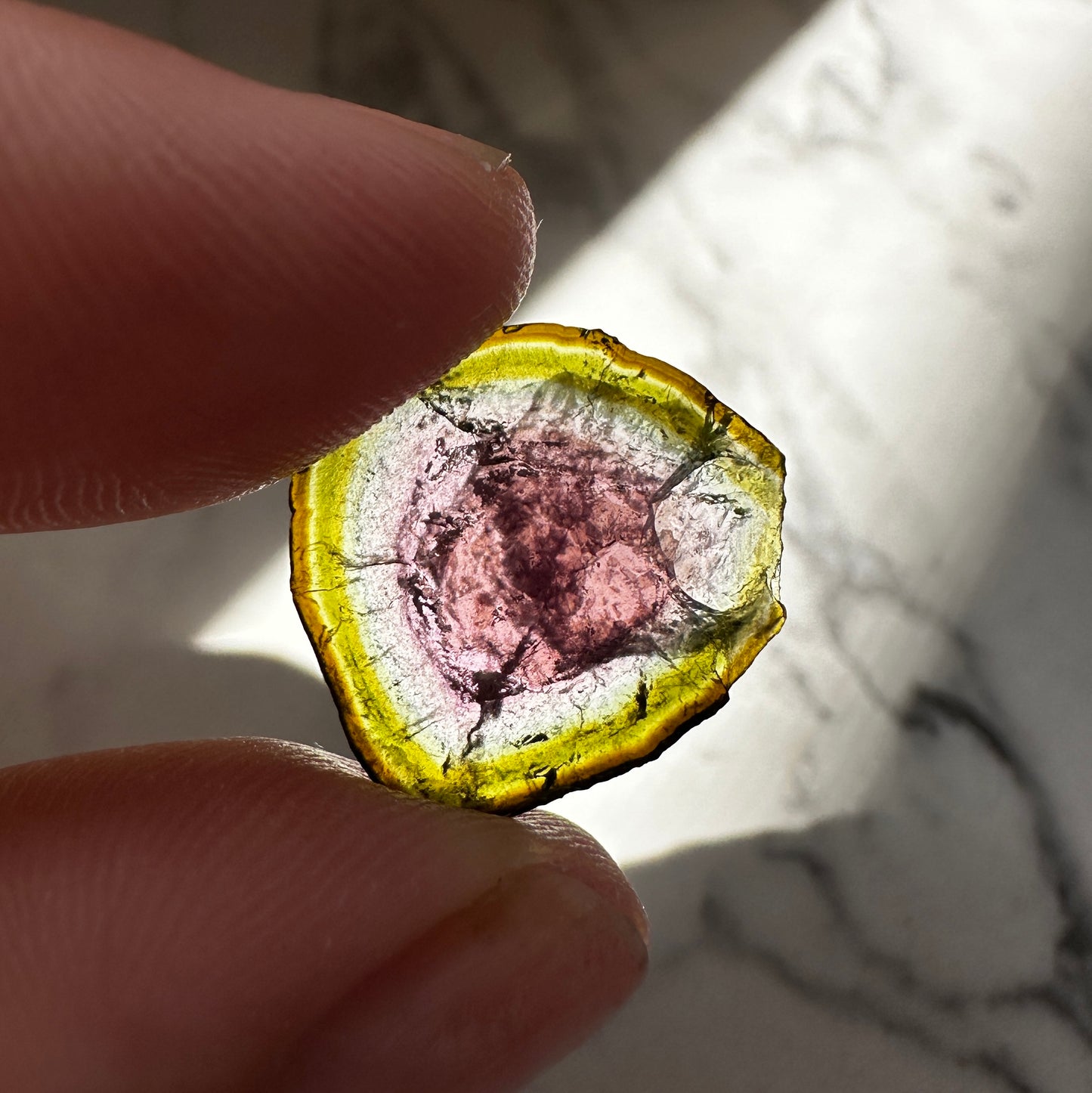 Watermelon Tourmaline Slice