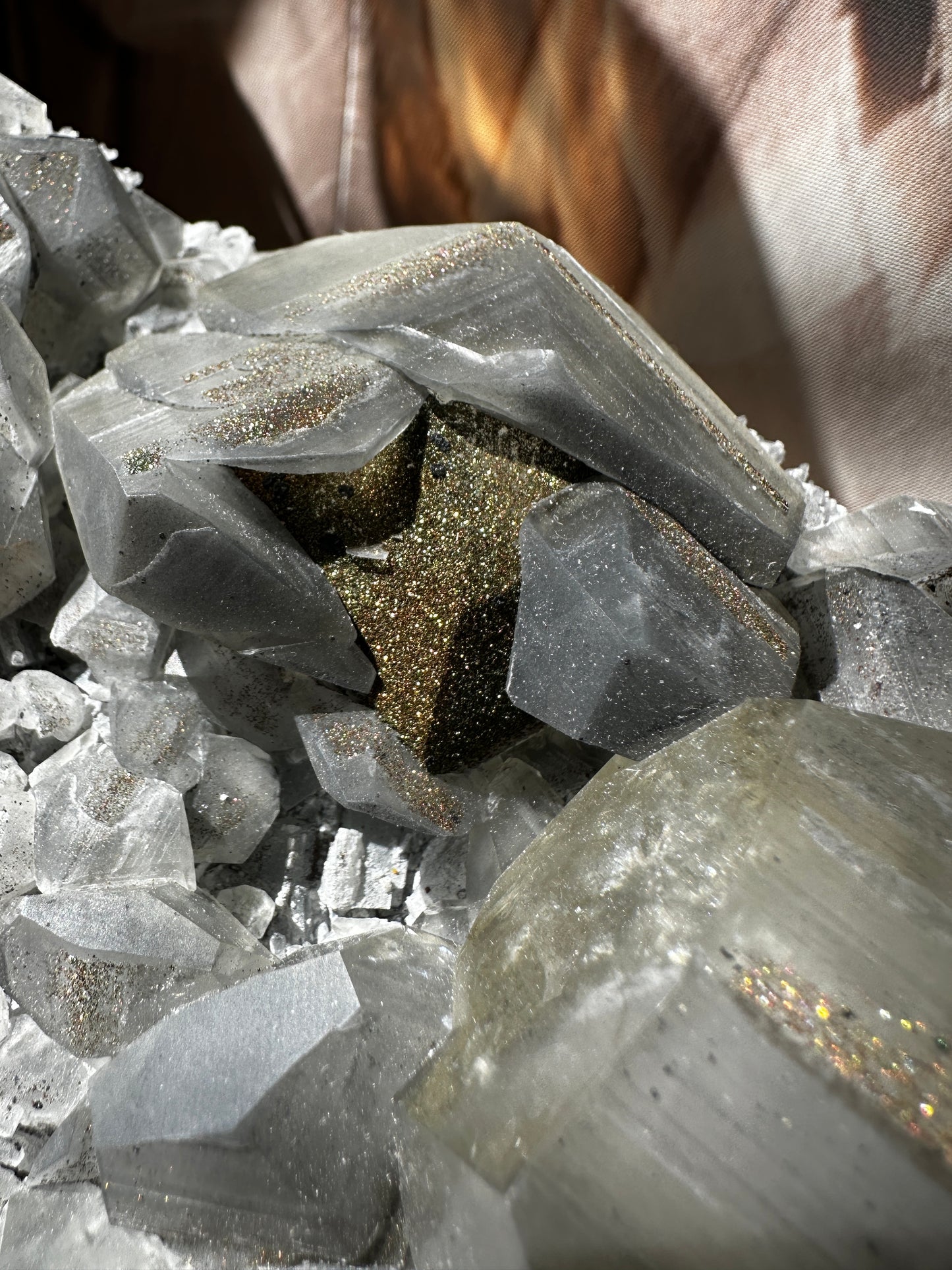 Mercedes ‘Benz’ Calcite with chalcopyrite
