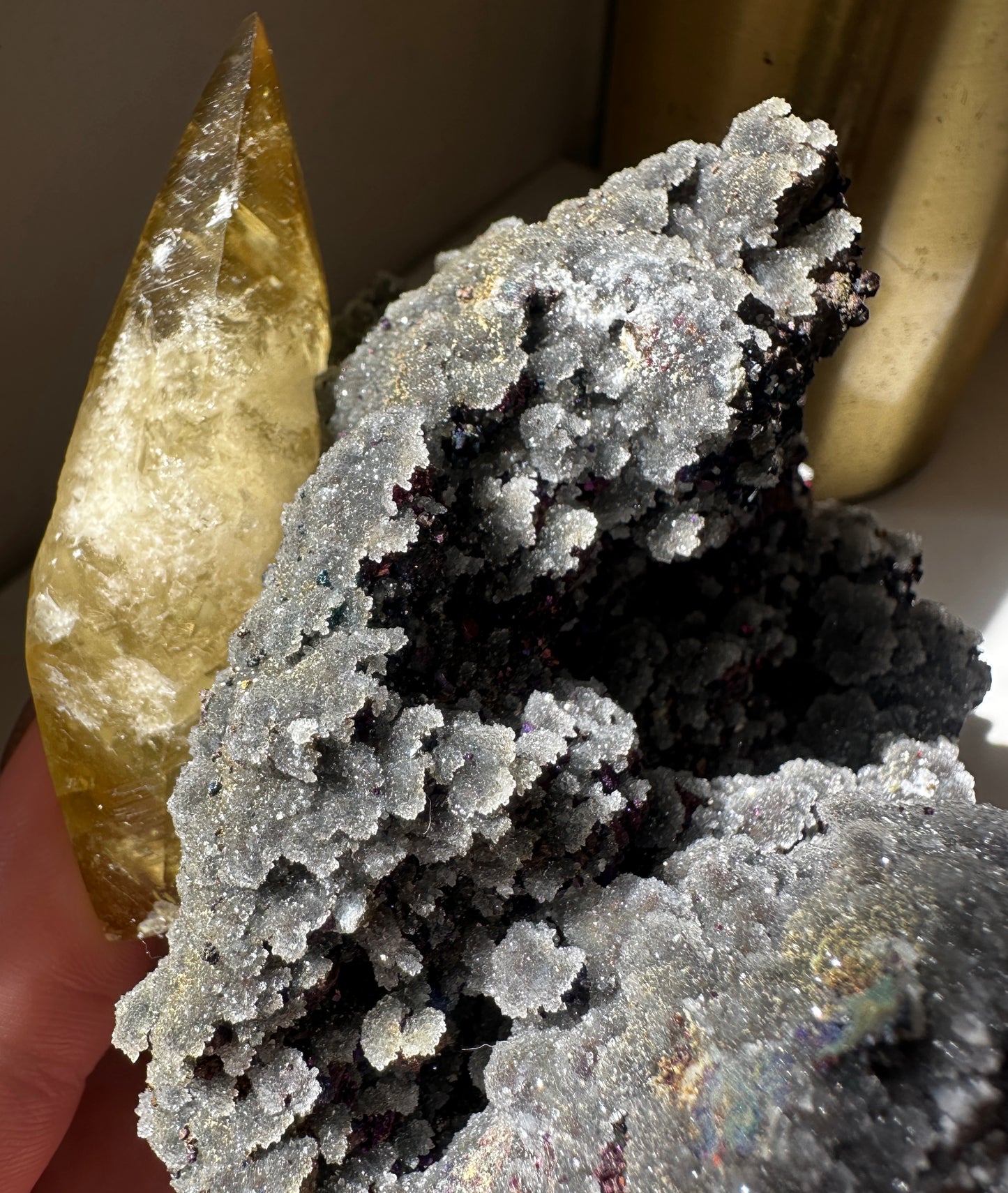 Golden Calcite with Chalcopyrite - Casteel Mine (Missouri)
