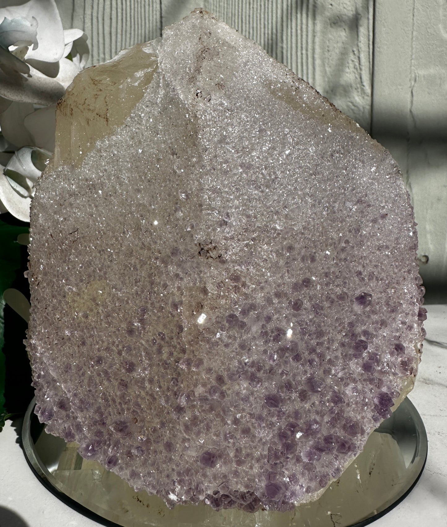 Large 5.4kg Calcite Cube with Purple Amethyst Coating
