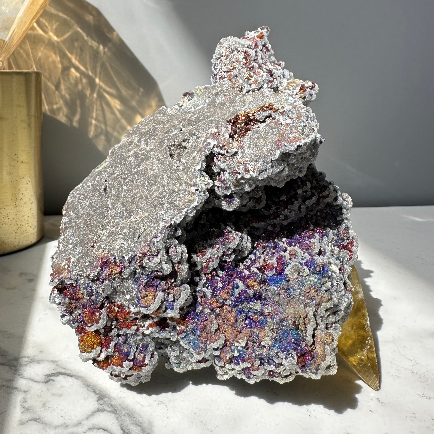 Golden Calcite with Chalcopyrite - Casteel Mine (Missouri)