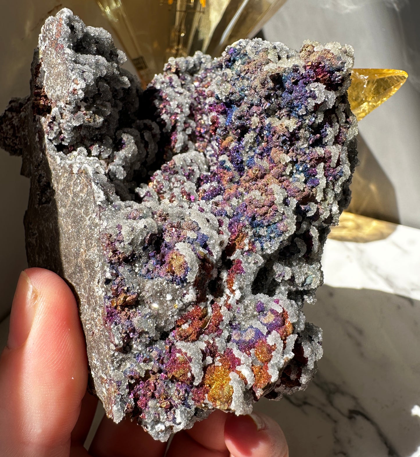 Golden Calcite with Chalcopyrite - Casteel Mine (Missouri)