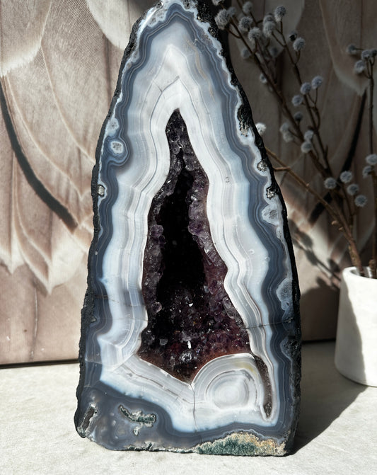 High Grade Blue banded Purple Amethyst/Agate Cathedral 7.4kg