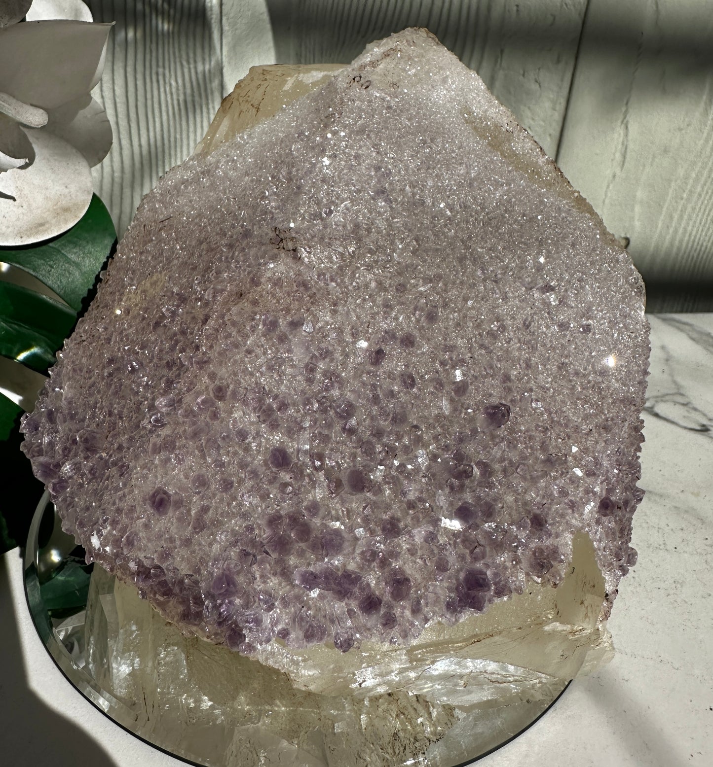 Large 5.4kg Calcite Cube with Purple Amethyst Coating