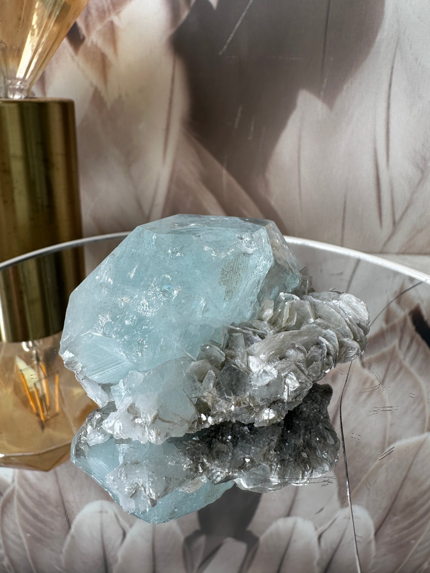 Chinese Tabular Aquamarine with Muscovite (Sichuan China)