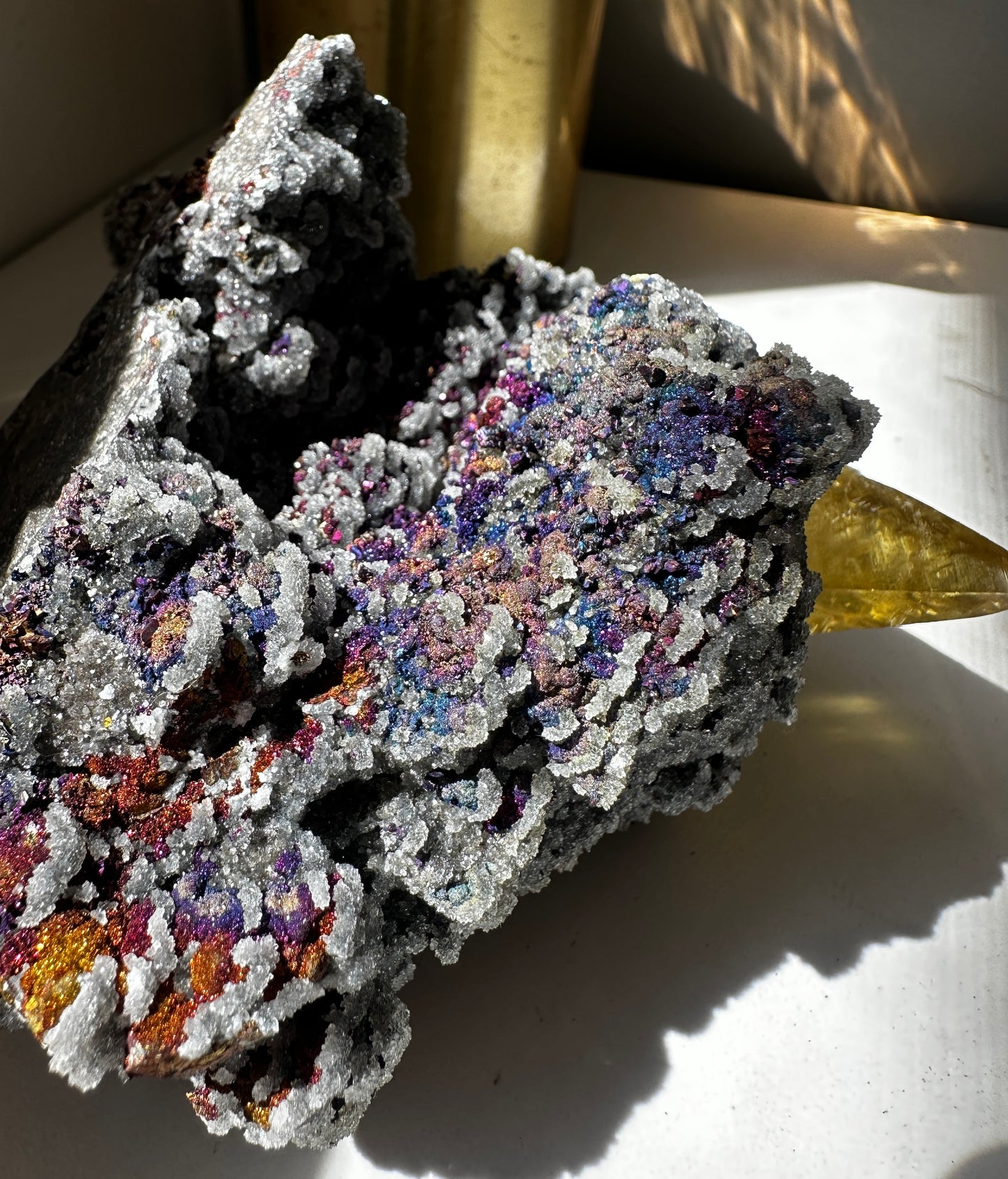 Golden Calcite with Chalcopyrite - Casteel Mine (Missouri)