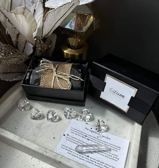 AAA Lemurian Quartz Faceted Heart Manifestation Kit