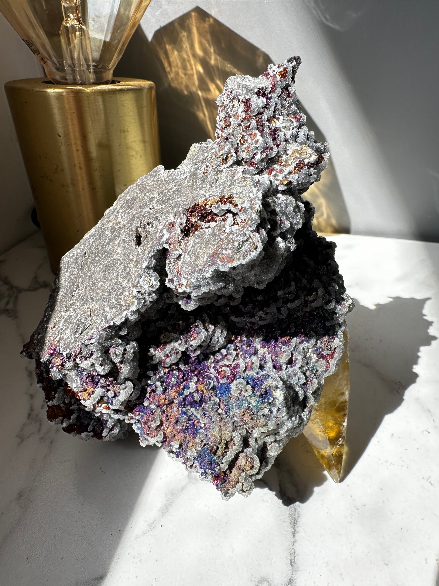 Golden Calcite with Chalcopyrite - Casteel Mine (Missouri)
