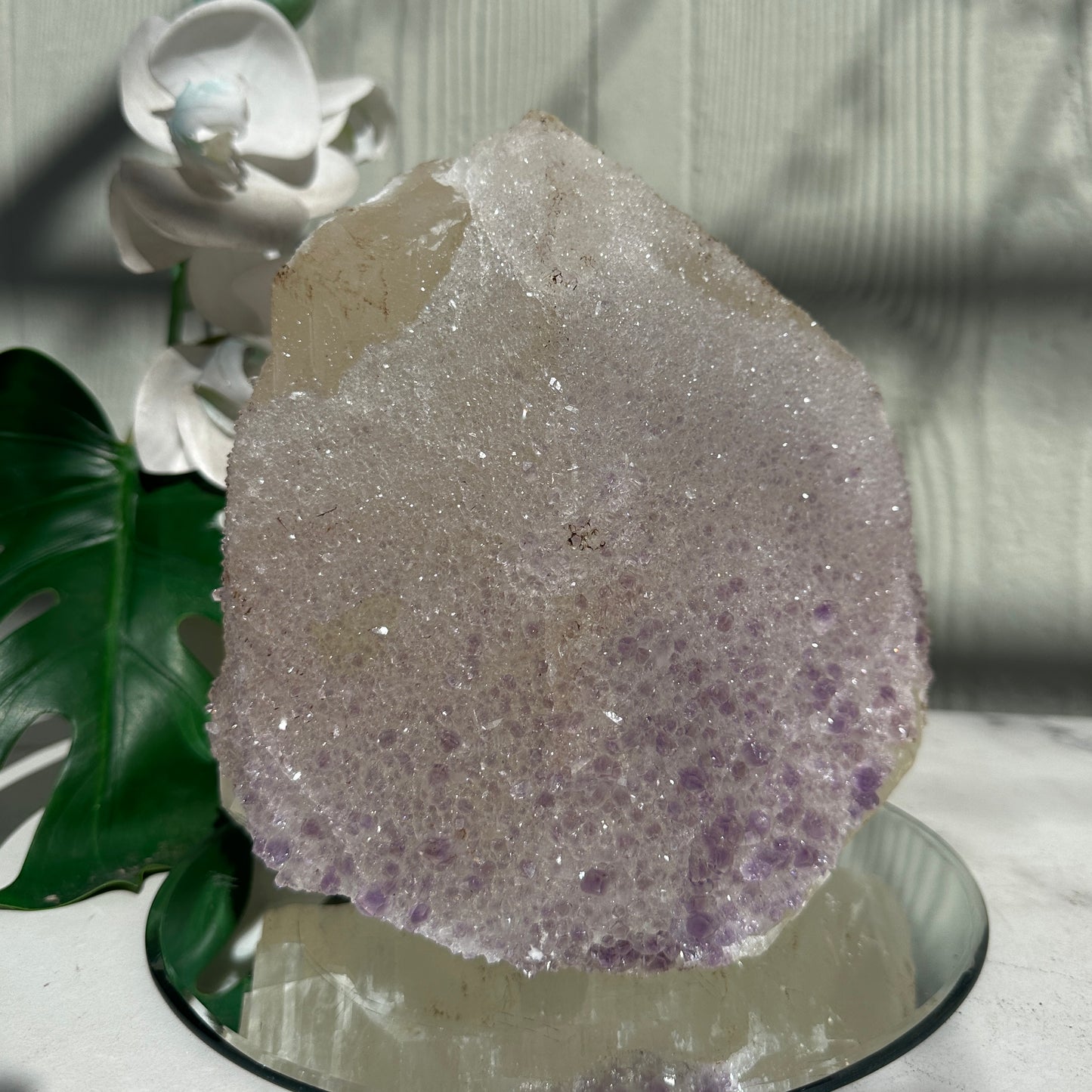 Large 5.4kg Calcite Cube with Purple Amethyst Coating