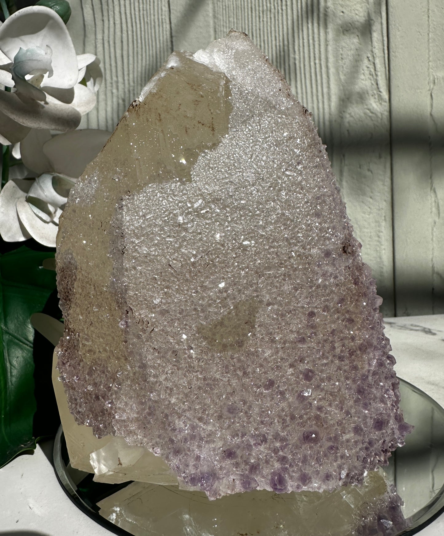 Large 5.4kg Calcite Cube with Purple Amethyst Coating