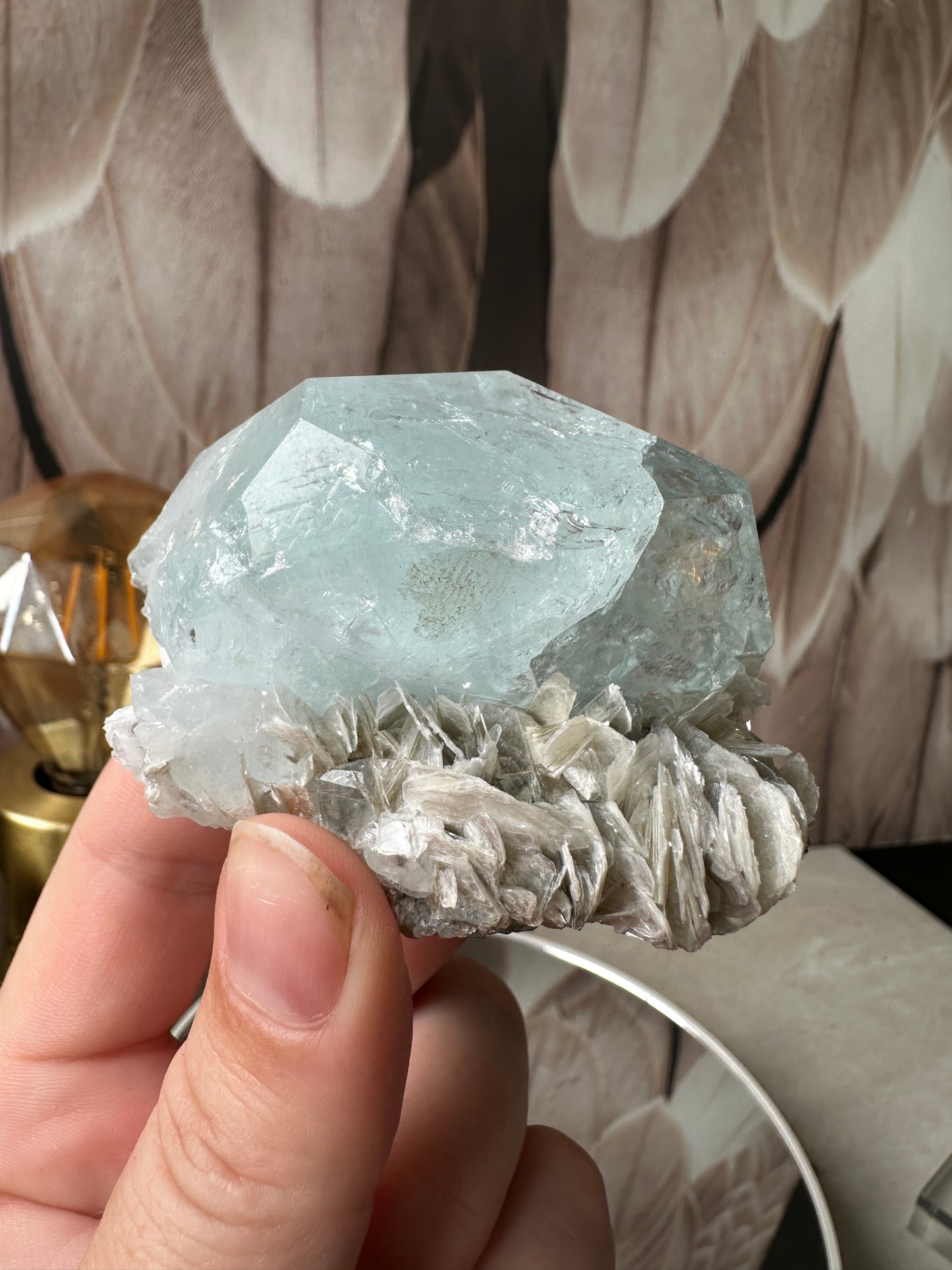 Chinese Tabular Aquamarine with Muscovite (Sichuan China)