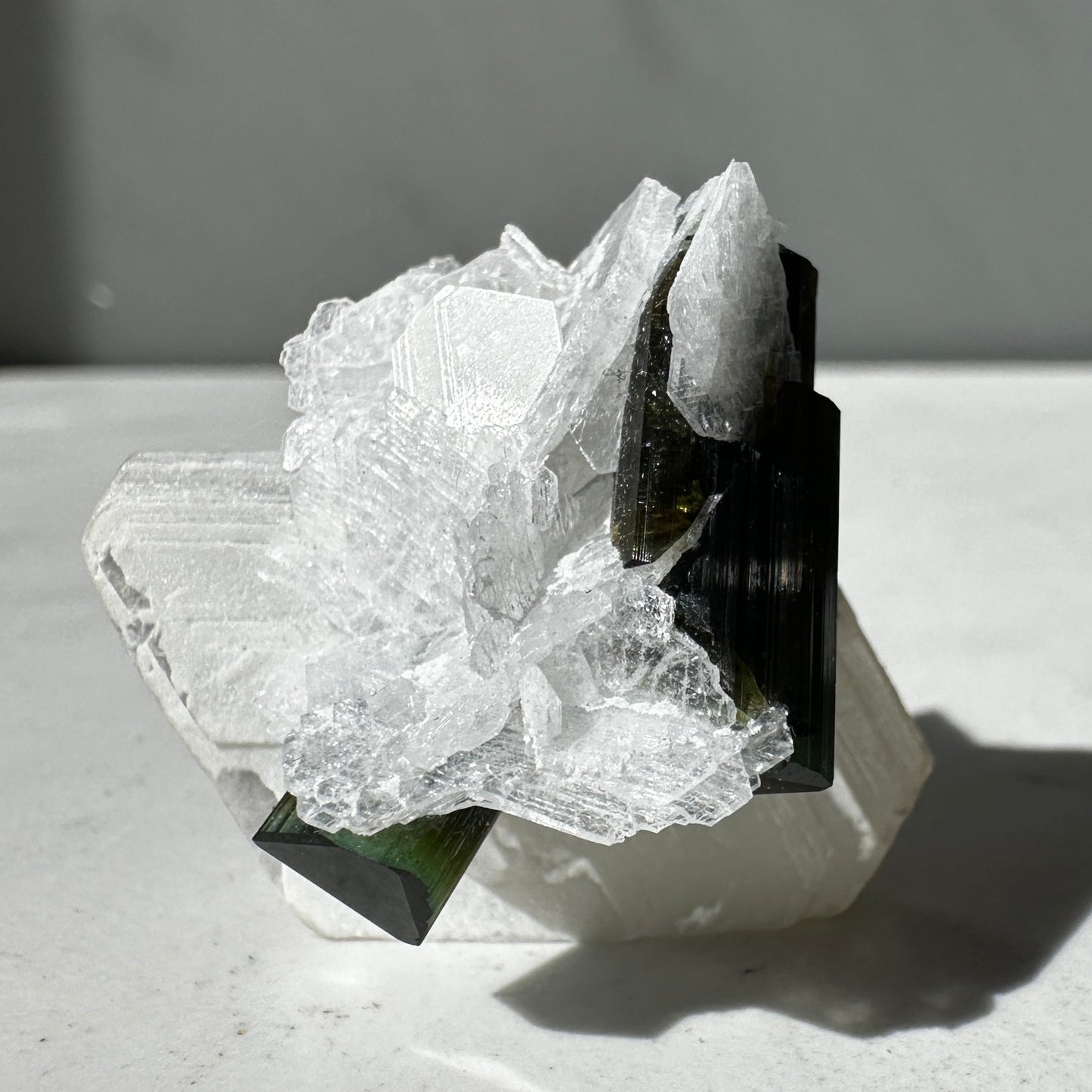 Green Capped Tourmaline with Albite (Stak Nala)