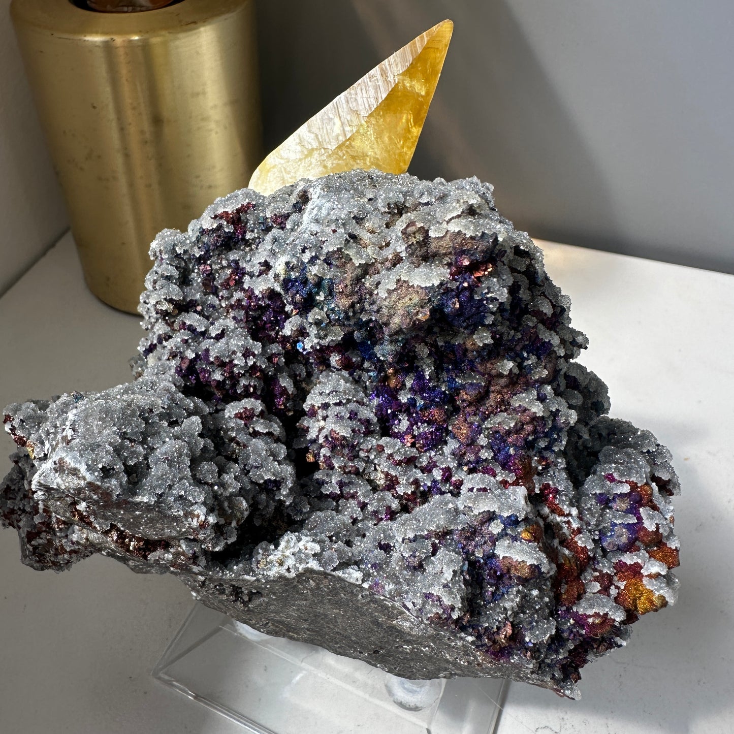 Golden Calcite with Chalcopyrite - Casteel Mine (Missouri)