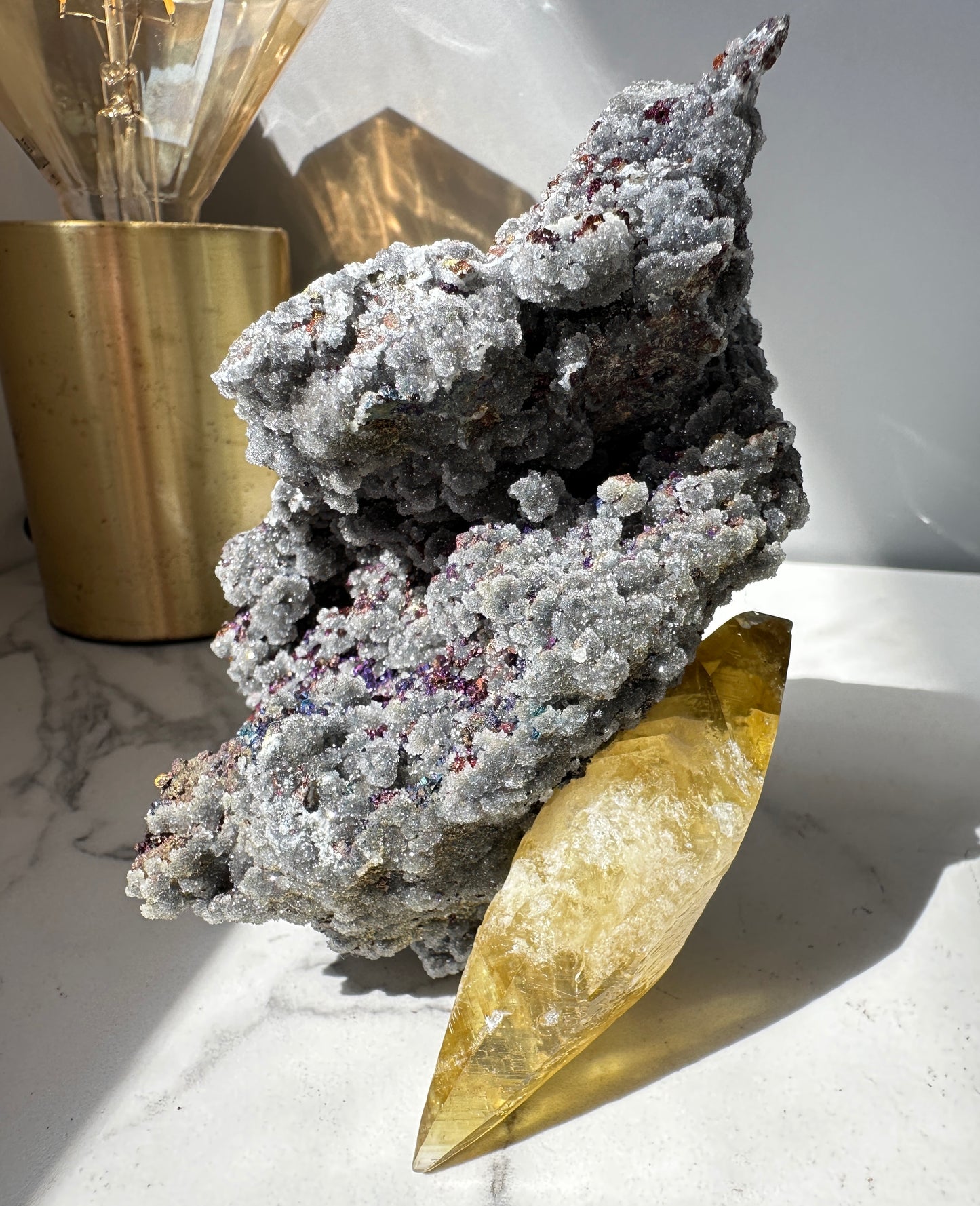 Golden Calcite with Chalcopyrite - Casteel Mine (Missouri)
