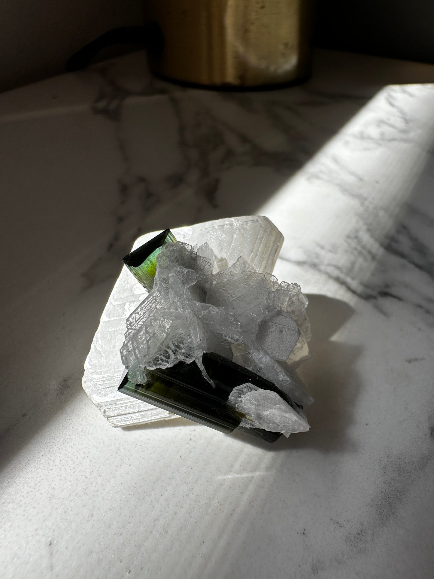 Green Capped Tourmaline with Albite (Stak Nala)
