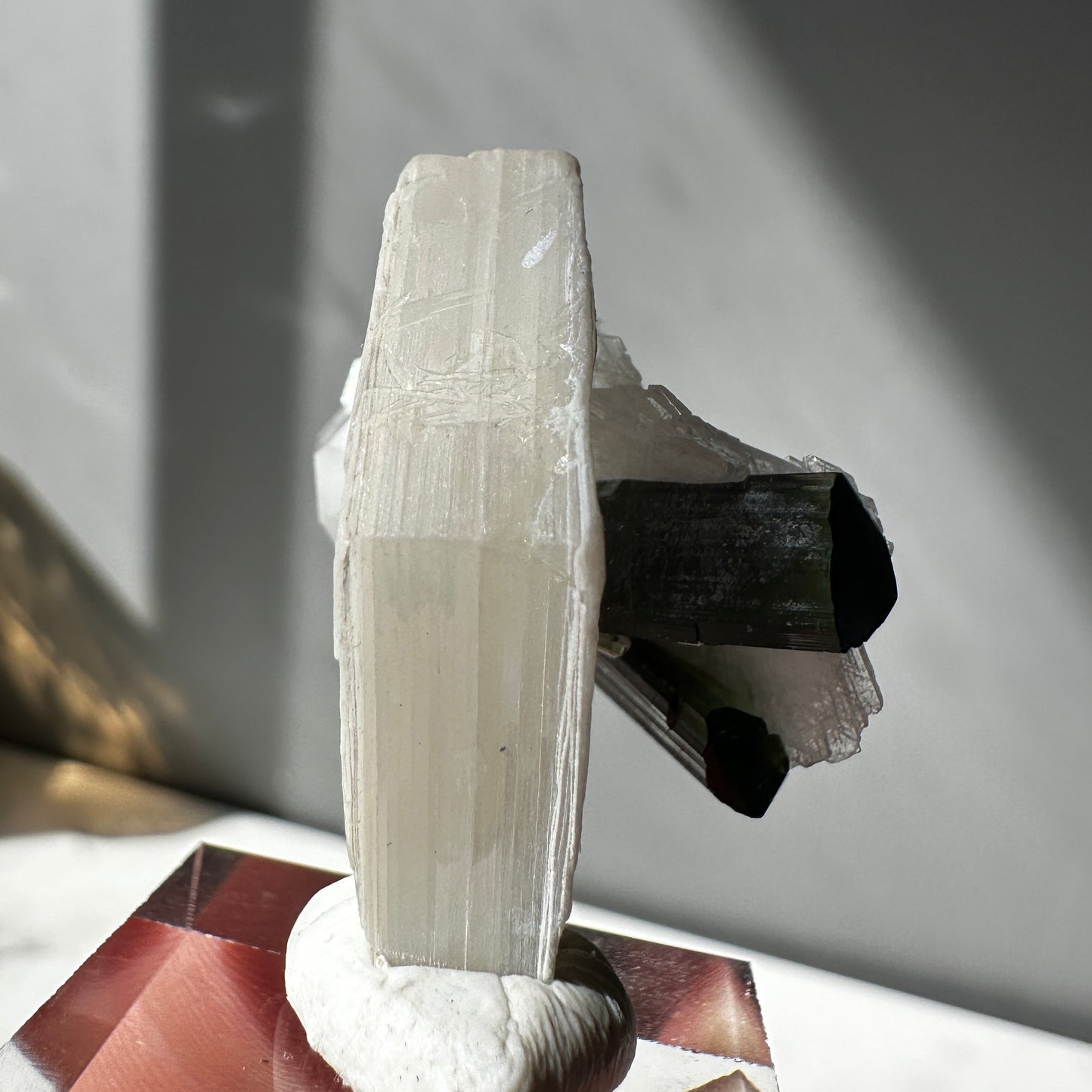 Green Capped Tourmaline with Albite (Stak Nala)